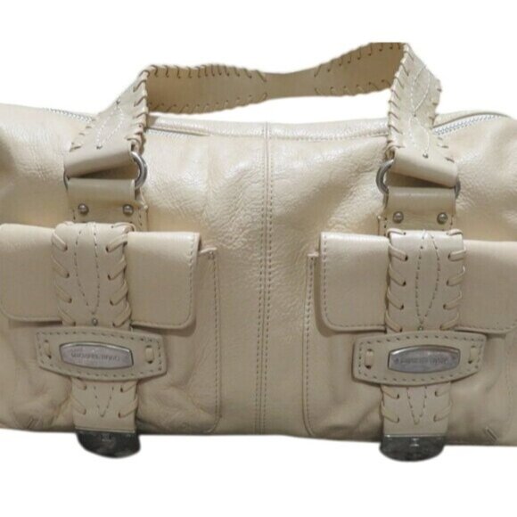 MICHAEL KORS Vintage Cream Leather Satchel - Picture 2 of 13